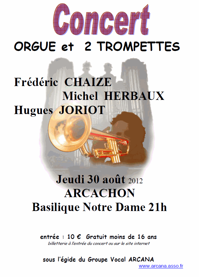 Affiche concert 30/08/2012 Trompettes et orgue