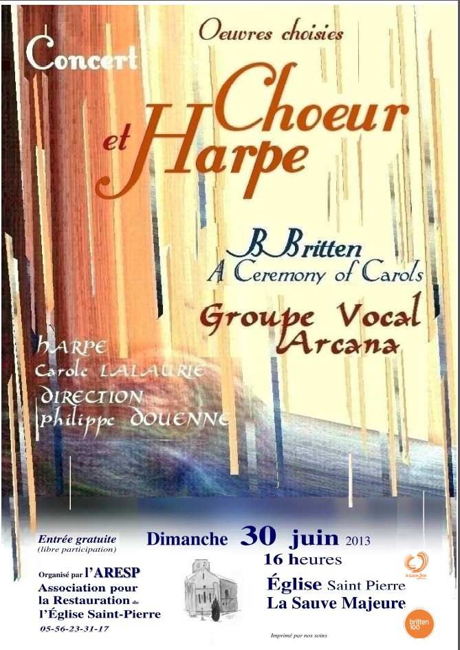 Concert 30 Juin 2013 - Choeur et Harpe - La Sauve Majeure