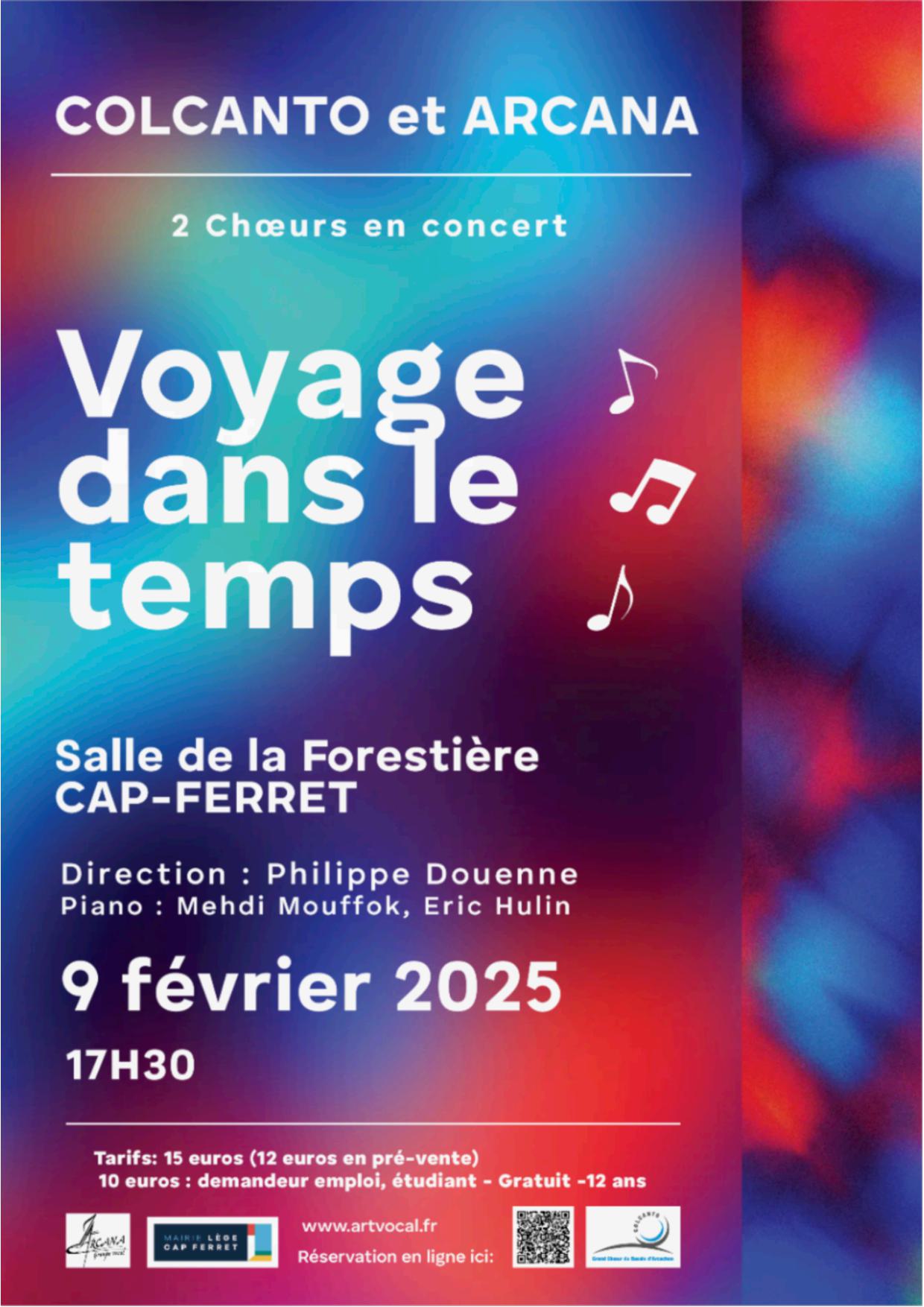 Concert de Colcanto et Arcana, le 9 février 2025 au Cap-Ferret Concert du 9 février 2025